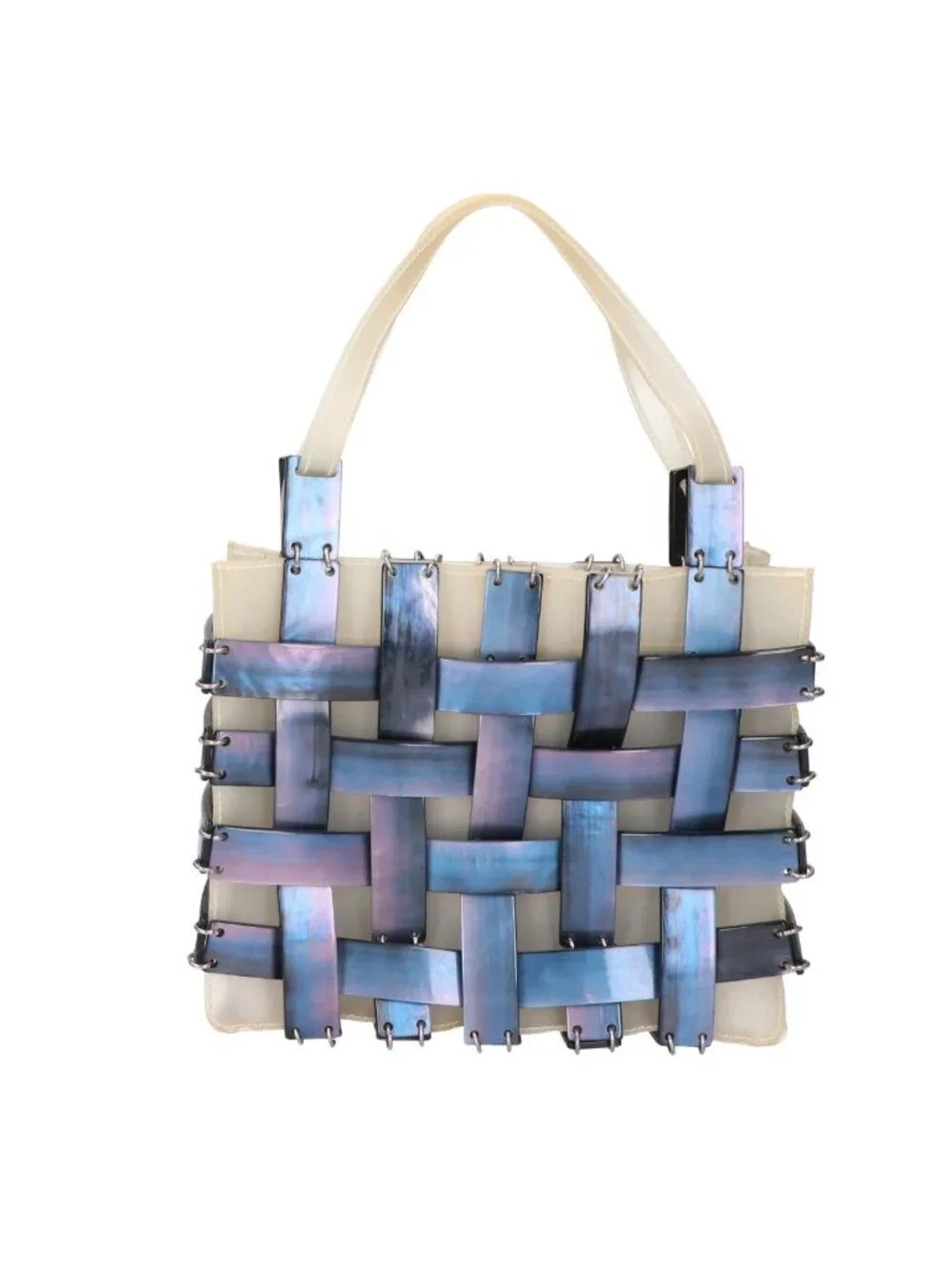 Bottega Veneta Shell Plate Intrecciato Vinyl Tote - Picture 1 of 10